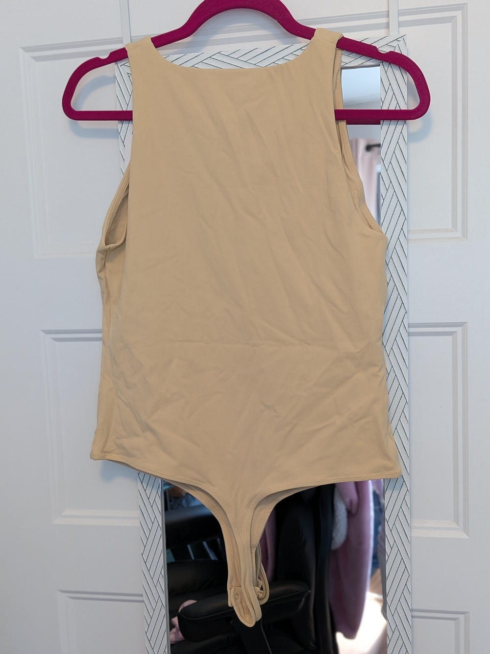 CRZ YOGA Beige Sleeveless One-Piece Bodysuit